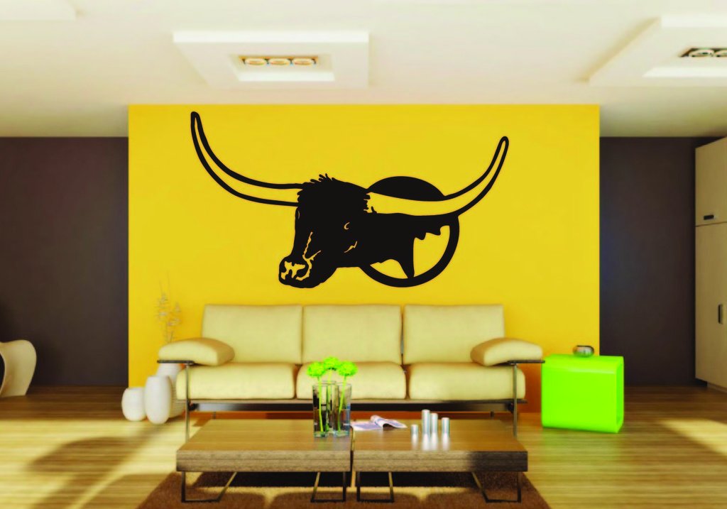 Picniva Cattle Sty2 Vinyl Wall Decal, Approx 22 x 13.2 in, Removable
