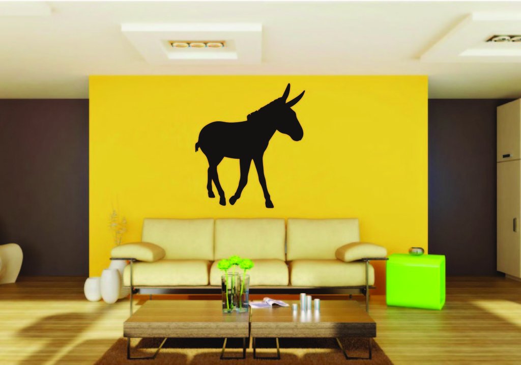 Picniva Donkey Sty18 Vinyl Wall Decal, Approx 22 x 24.2 in, Removable