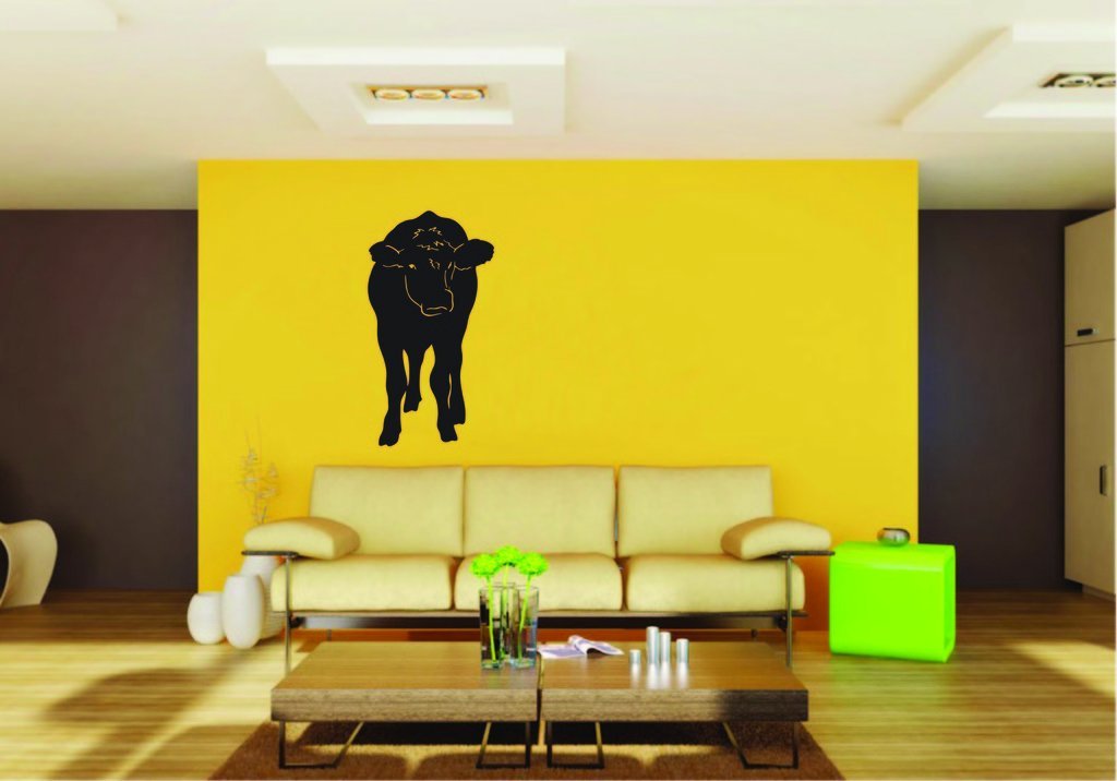 Picniva Cow Sty65 Vinyl Wall Decal, Approx 22 x 40.56 in, Removable