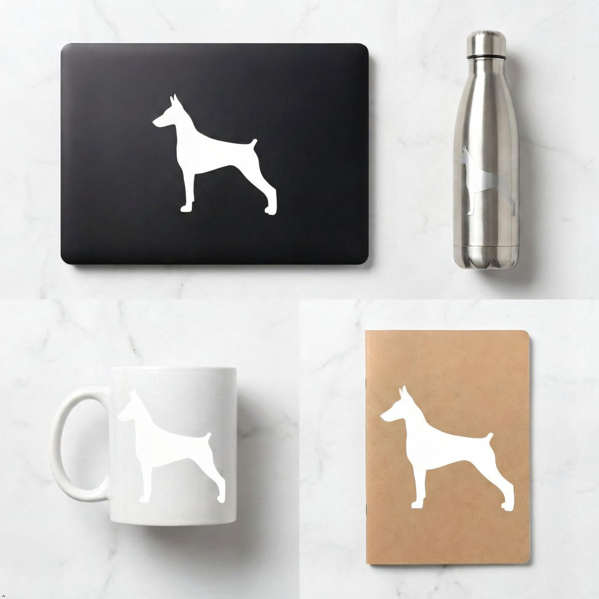 Decaltor DOBERMAN SILHOUETTE dog Decal Sticker Peel and Stick Sticker Graphic Auto, Wall, Laptop, Cell, Truck Sticker for Windows, Cars, Trucks