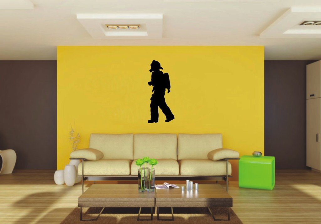Picniva 22x51.89 Fireman Style 66 Vinyl Wall Decal Firefighter