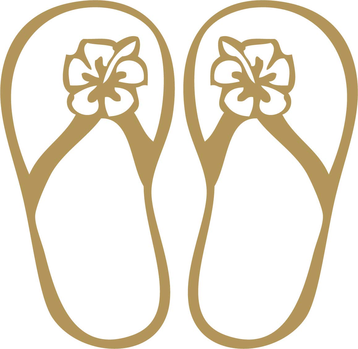 Decaltor Hibiscus Flip Flop Vinyl Decal for Car Window Laptop, 5 in
