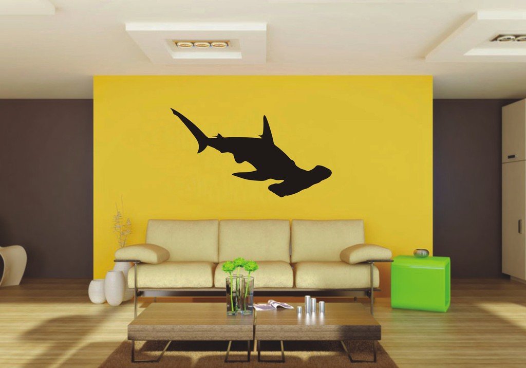 Picniva Hammerhead Shark Sty4 Vinyl Wall Decal, Approx 39.76 x 22 in