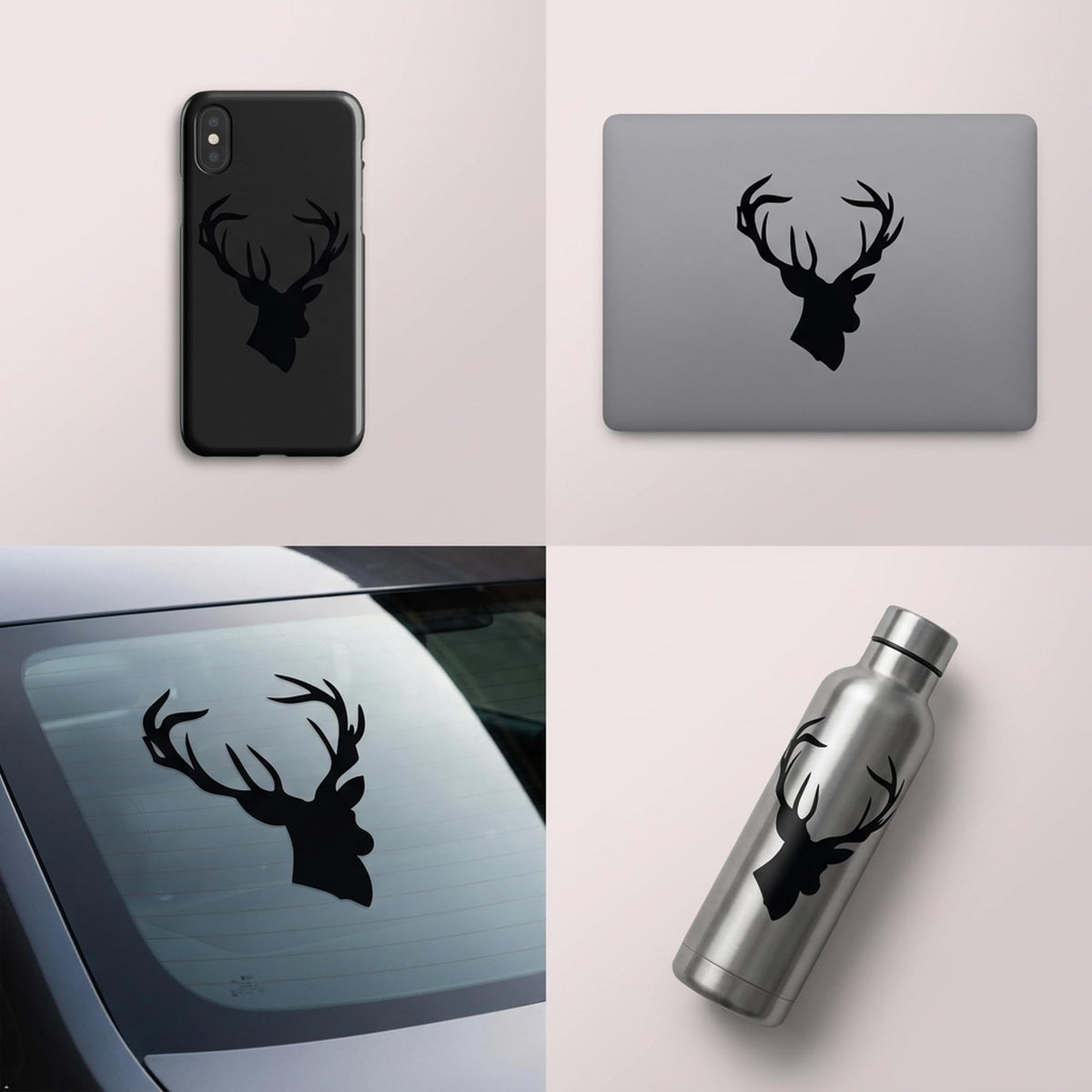 Decaltor Deer Head Wildlife Vinyl Decal for Car Window Laptop