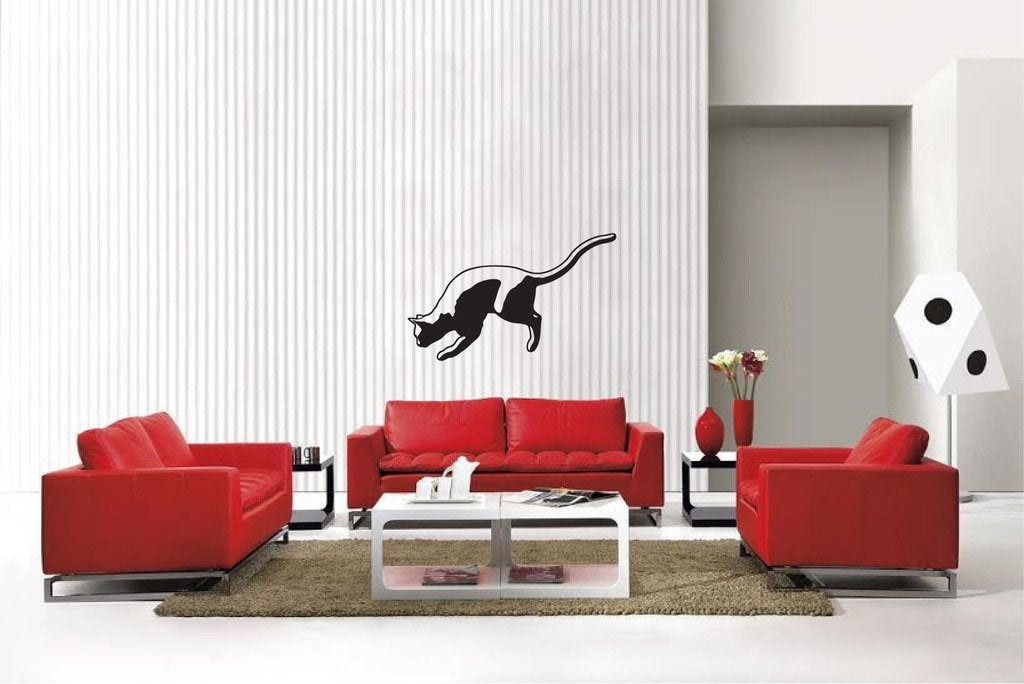 Picniva Matte Black Cat Style 29 Vinyl Wall Decal Feline Decor