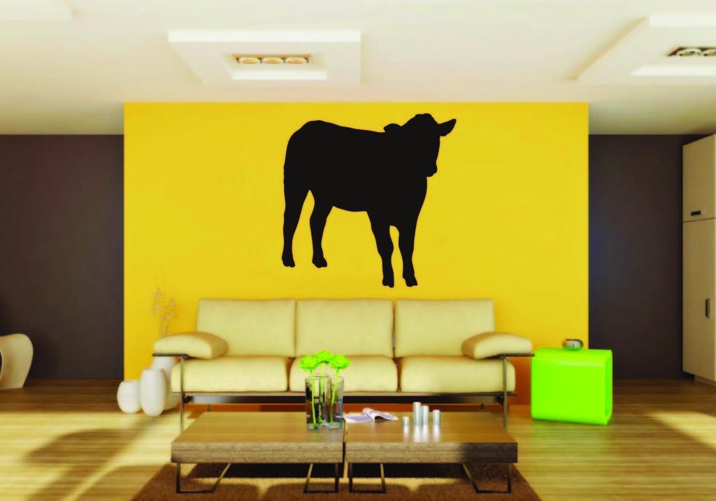 Picniva Cow Sty48 Vinyl Wall Decal, Approx 22 in Square, Removable