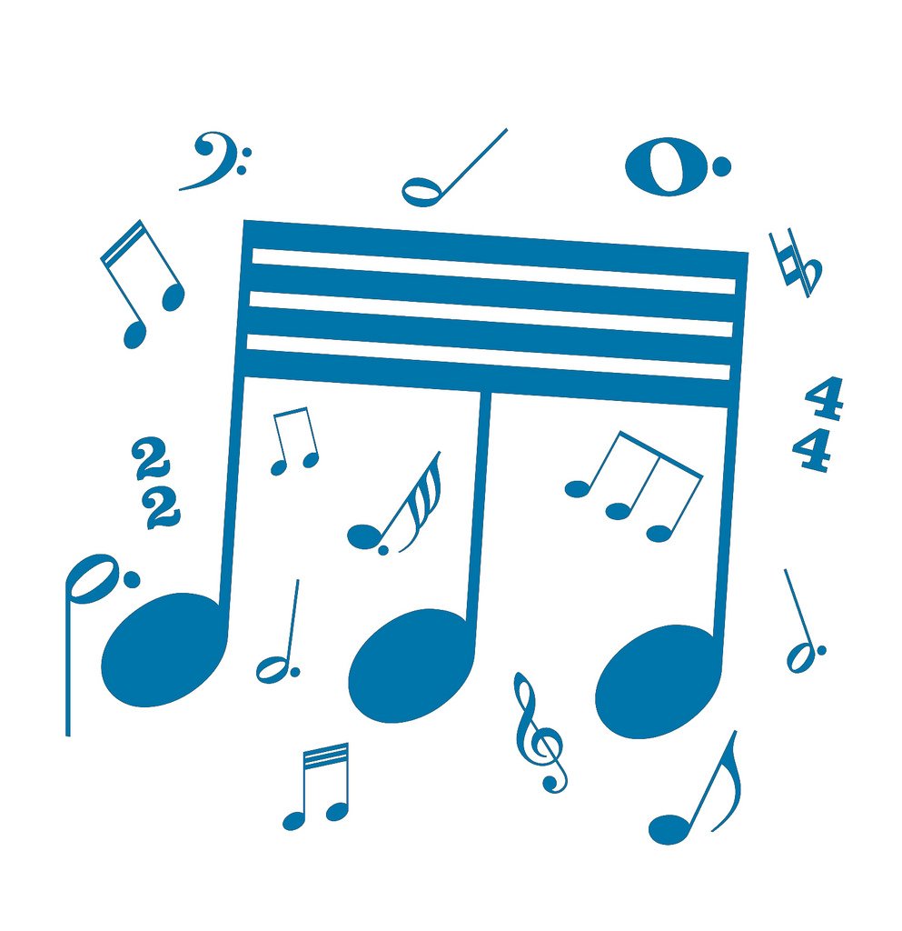 Picniva Beamed Sixty Fourth Notes Wall Decal for Musicians
