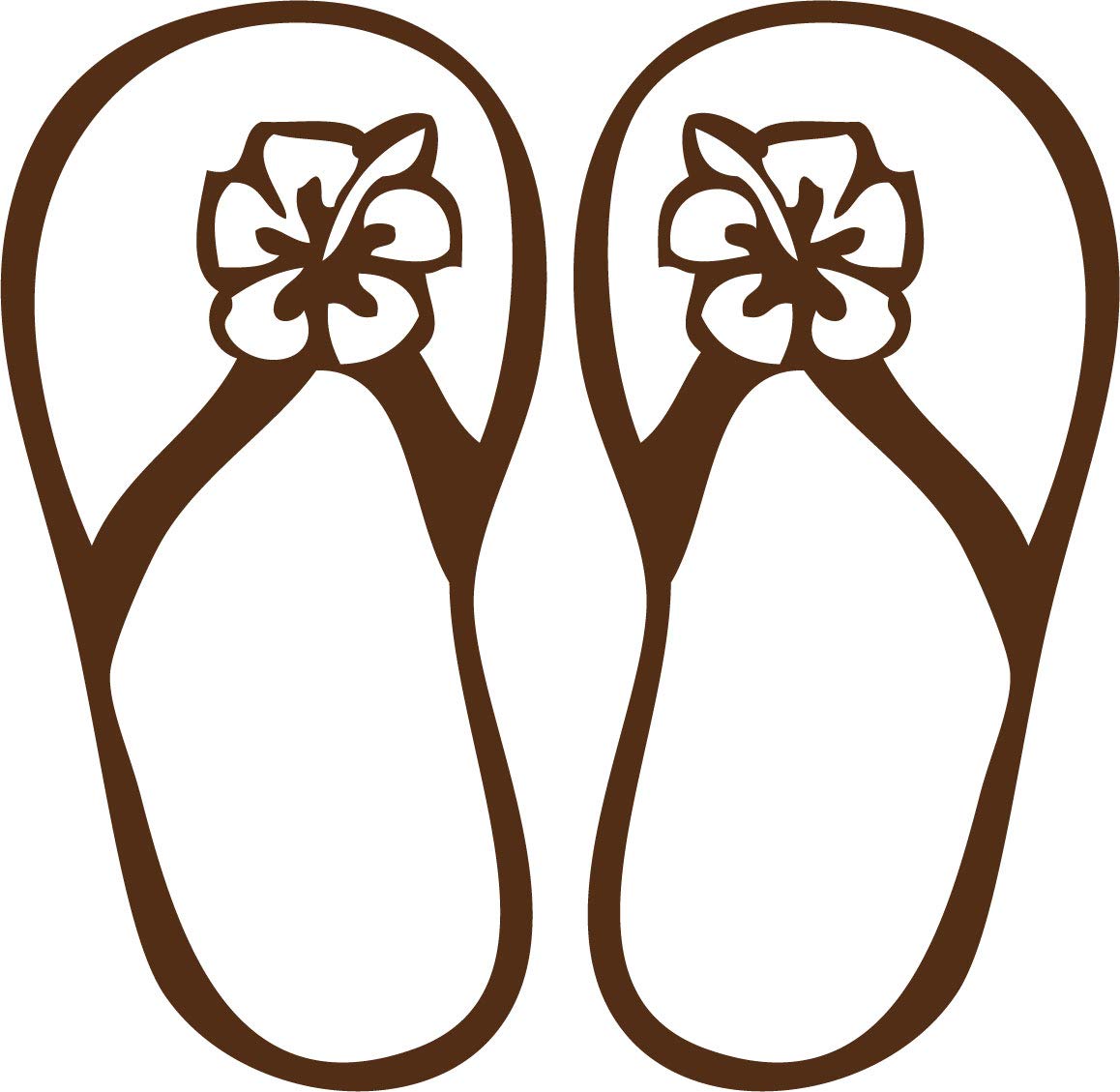 Decaltor Hibiscus Flip Flop Vinyl Decal for Car Window Laptop, 5 in