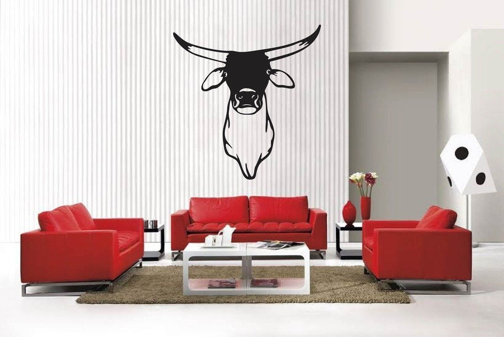 Picniva Matte Black Cattle Style 25 Vinyl Wall Decal Farm Ranch Decor Home