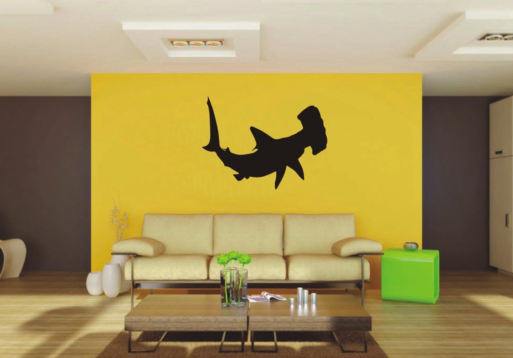 Picniva Hammerhead Shark Sty3 Vinyl Wall Decal, Approx 29.42 x 22 in