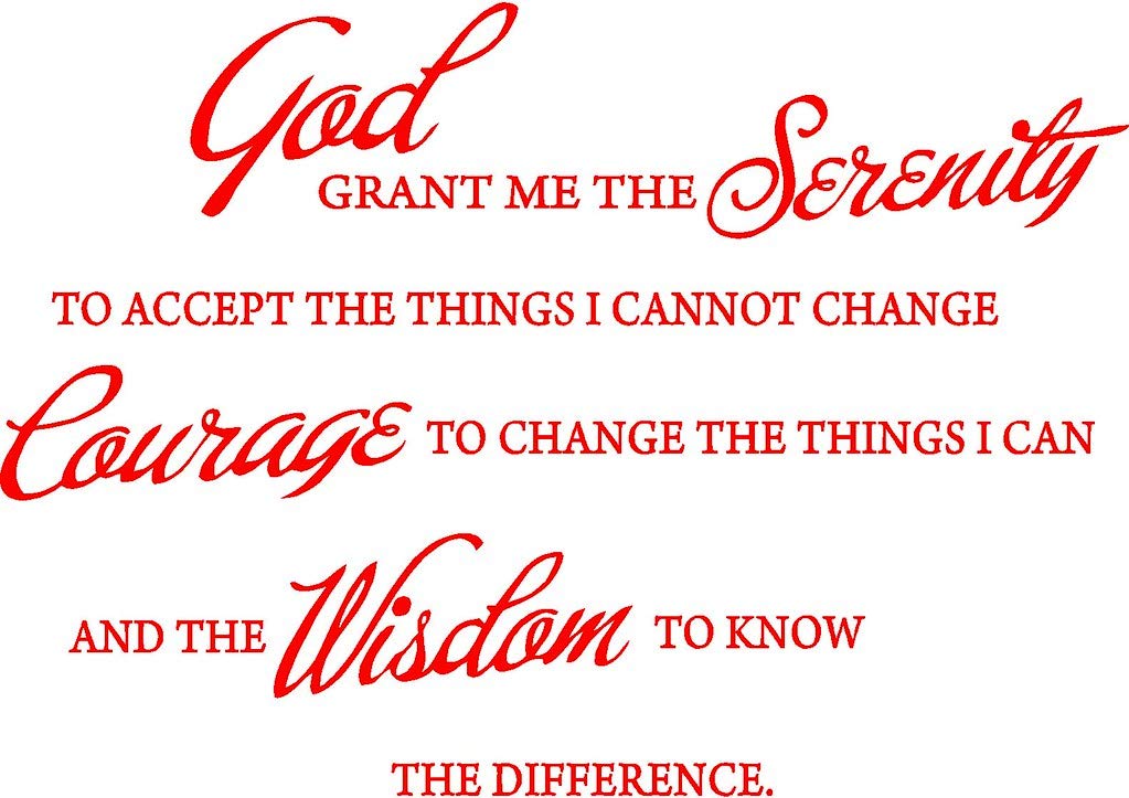 Picniva Serenity Prayer Vinyl Lettering Wall Decal, Red, 15 x 22 inches