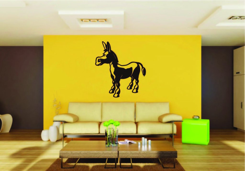 Picniva Donkey Sty3 Vinyl Wall Decal, Approx 22 x 24.2 in, Removable