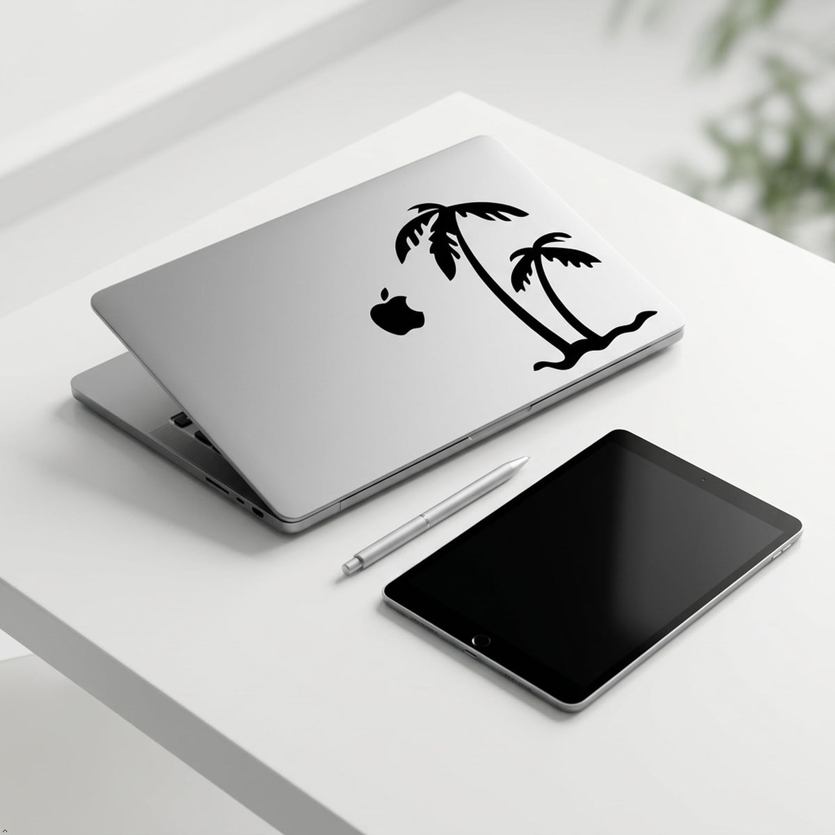 Decaltor Palm Tree 5 in Vinyl Decal for Laptop Bumper Wall