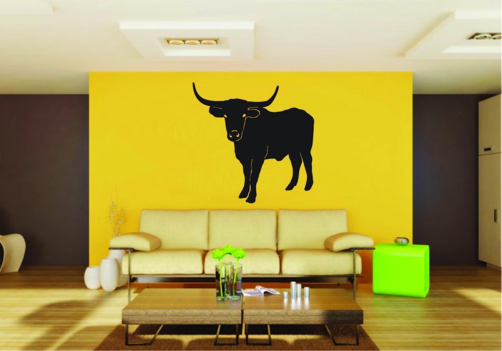 Picniva Cattle Sty7 Vinyl Wall Decal, Approx 22 x 21.82 in, Removable