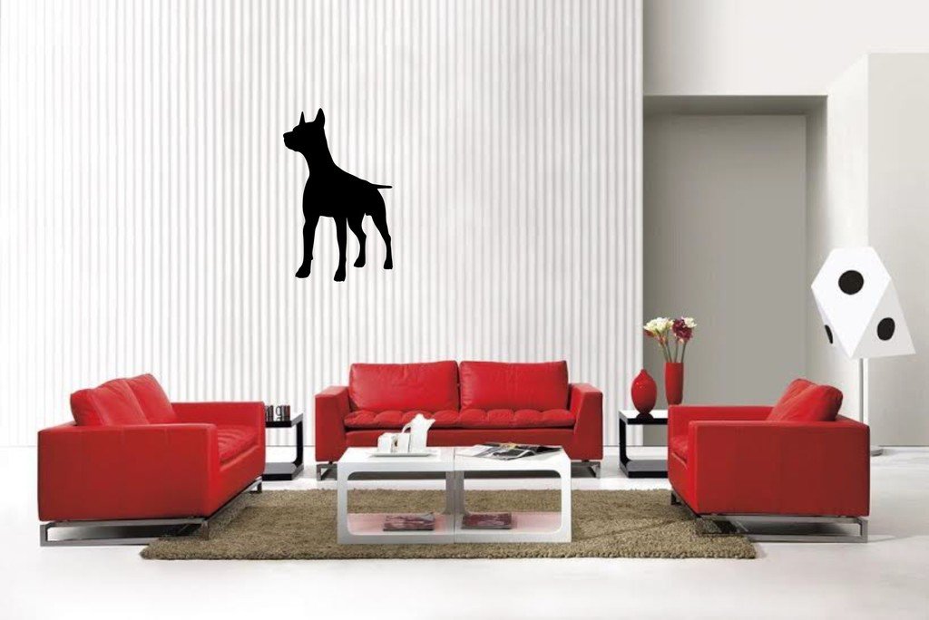Picniva Matte Black Doberman Style 1a Vinyl Wall Decal Pet Animal Decor