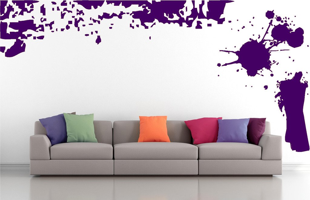 Picniva Border Paint Streak Wall Decals, Purple, 10 in Height, DOTPR11A
