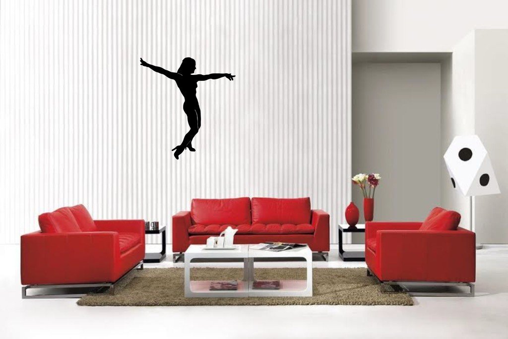 Picniva Matte Black dancel Style 14 Vinyl Wall Decal Music Dance Decor