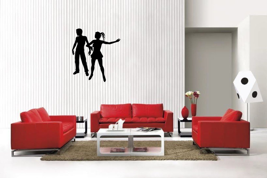 Picniva Matte Black Dancing Style 64 Vinyl Wall Decal Music Dance Decor
