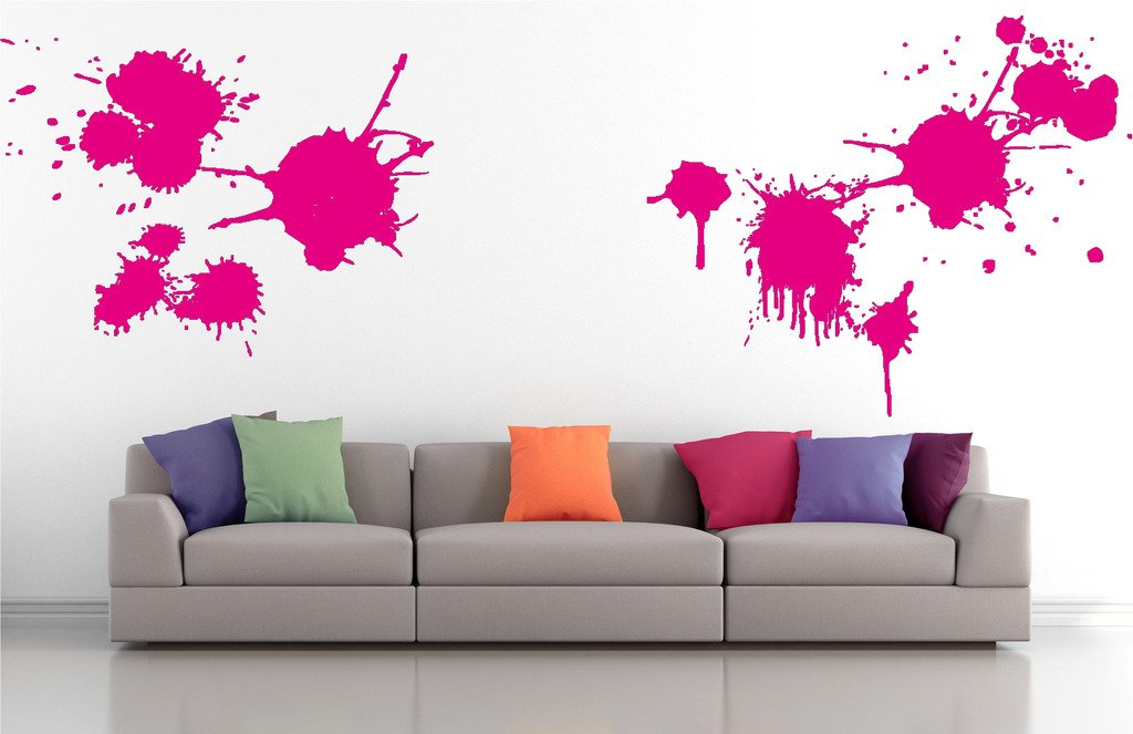 Picniva Splatter Assortment Wall Decals, Pink, 10 in Height, DOTPR12A