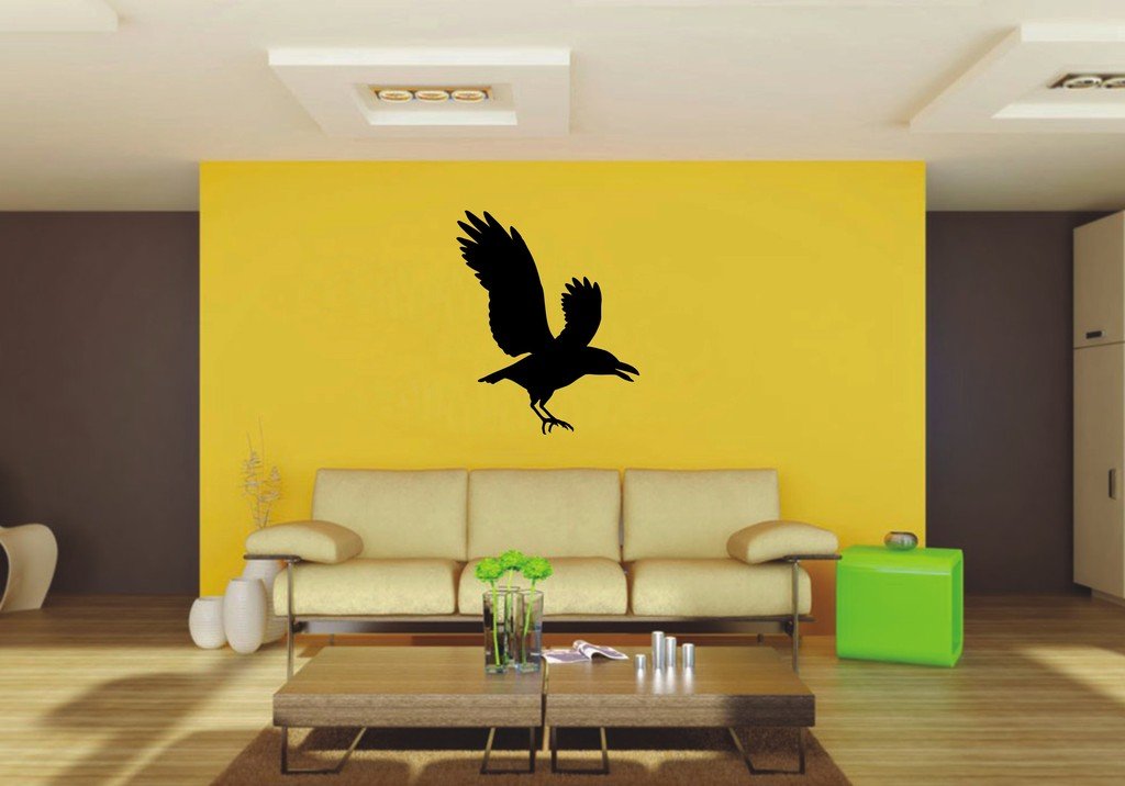 Picniva Crow Sty2a Vinyl Wall Decal, Approx 22 x 26.95 in, Home Decor