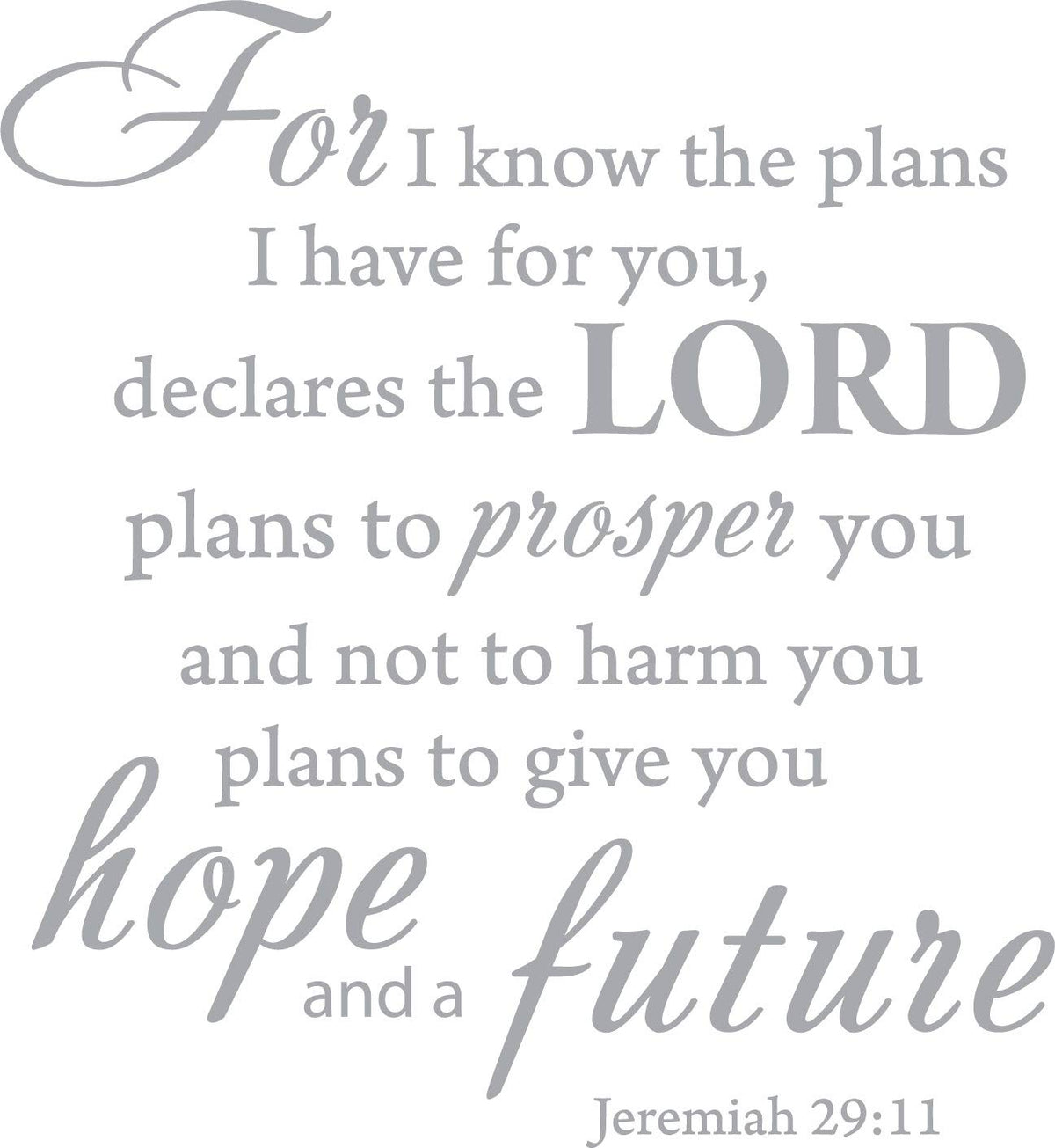 Decaltor Jeremiah 29:11 Bible Vinyl Wall Decal Christian Decor