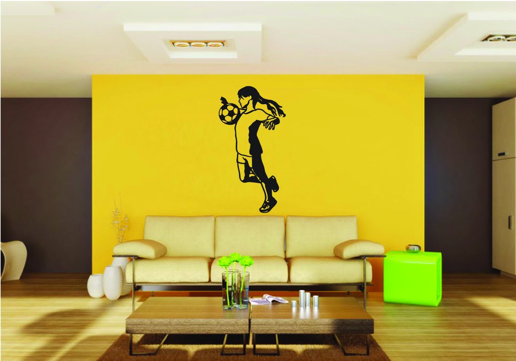 Picniva Soccer Girl Style 43 Removable Vinyl Wall Decal