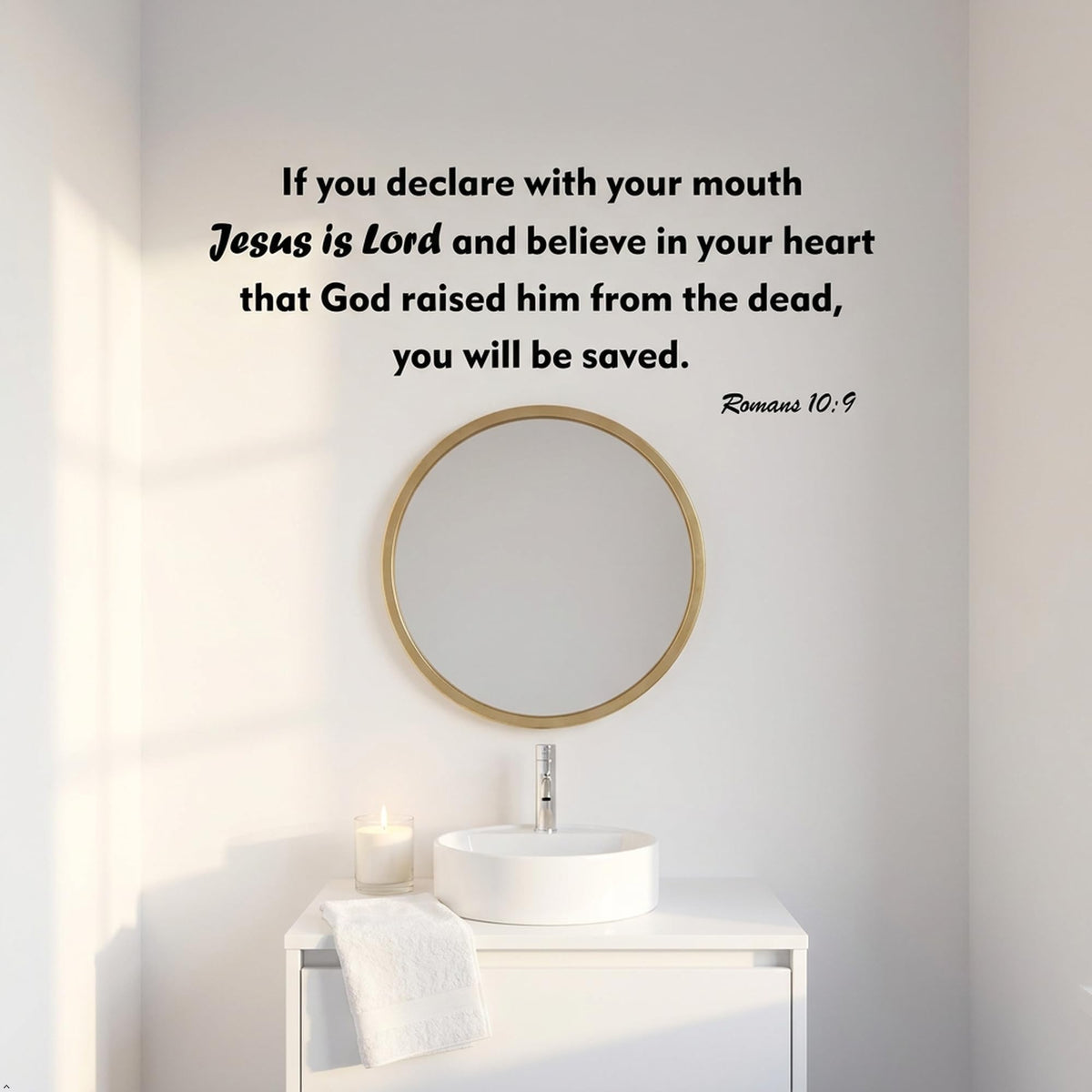 Picniva If You Declare with Your Mouth Jesus Vinyl Wall Decal (Black, 30''Width)