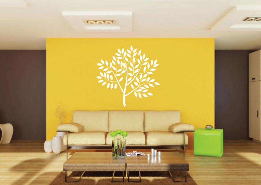 Picniva White Family Tree Removable Vinyl Wall Decal Genealogy Heritage Art - Color: White