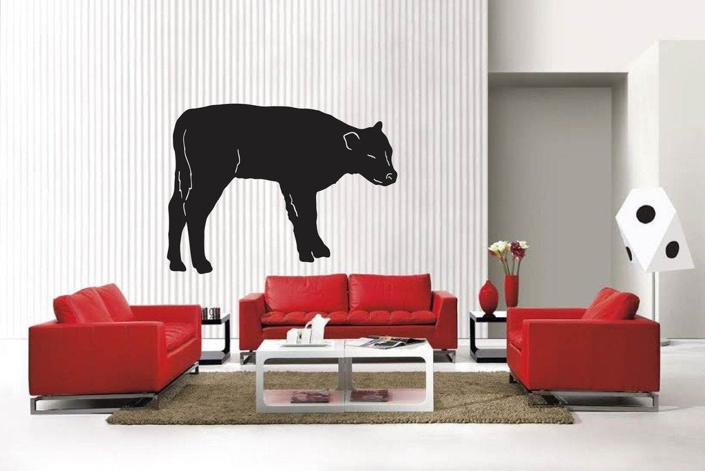 Picniva Matte Black Cow Style 73 Vinyl Wall Decal Farm Ranch Decor BG5523