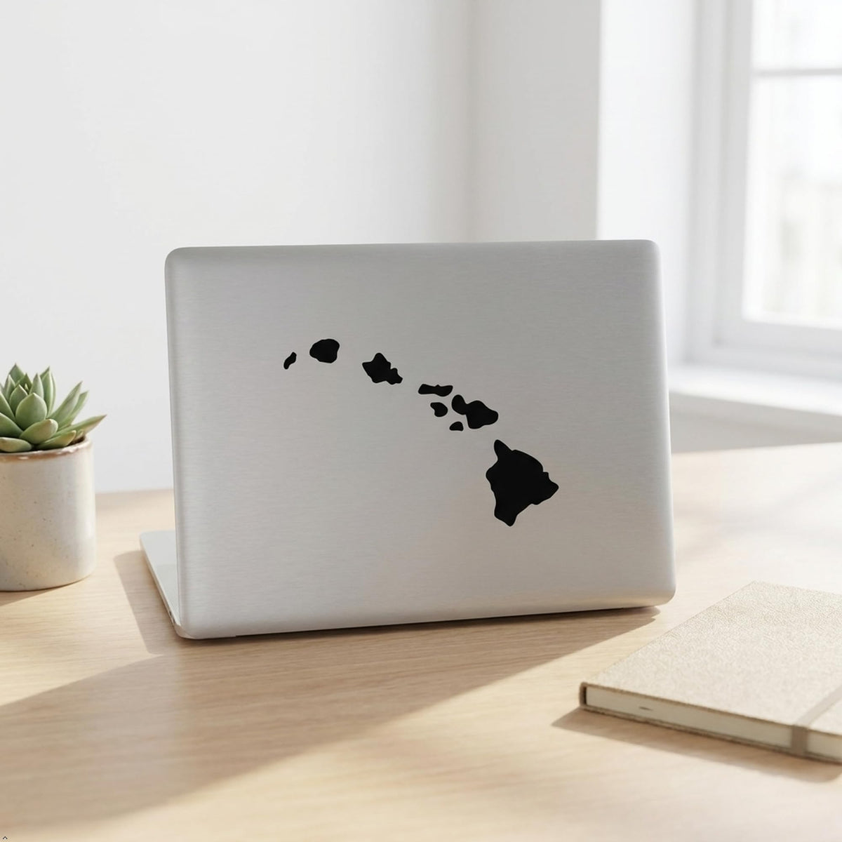 Picniva Black Hawaii HI State Map Vinyl Decal for Car Window Laptop, 3 in - Color: black - Size: 3 inches