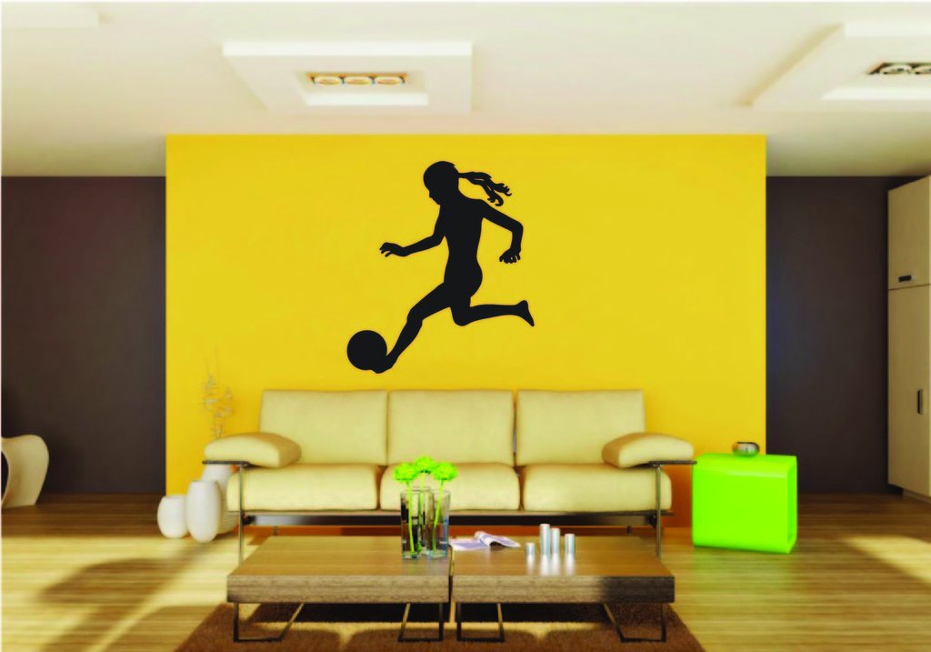 Picniva Soccer Girl Style 6a Removable Vinyl Wall Decal