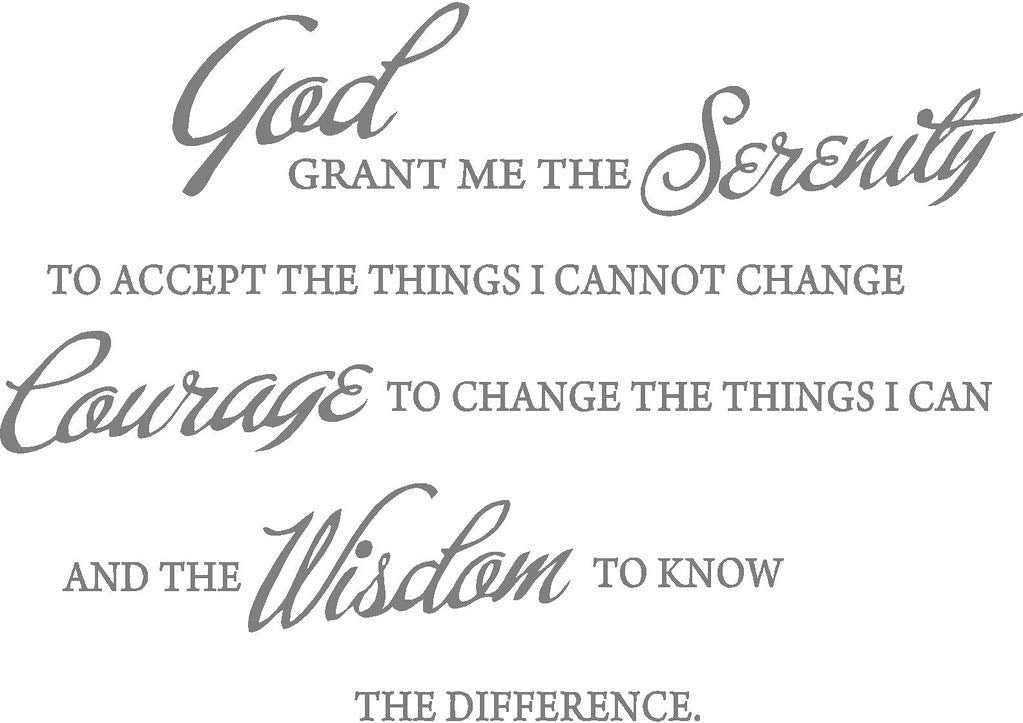 Picniva Serenity Prayer Vinyl Lettering Wall Decal, Silver, 15 x 22 inches