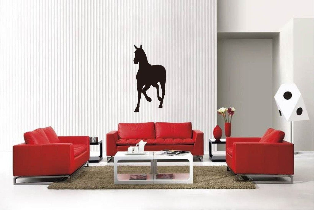 Picniva Matte Black Horse Style 32a Vinyl Wall Decal Equestrian Ranch Decor