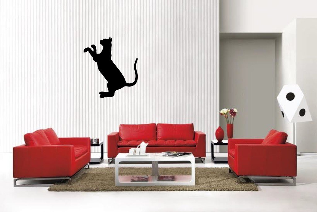 Picniva Matte Black Devon rex Style 11 Vinyl Wall Decal Pet Animal Decor