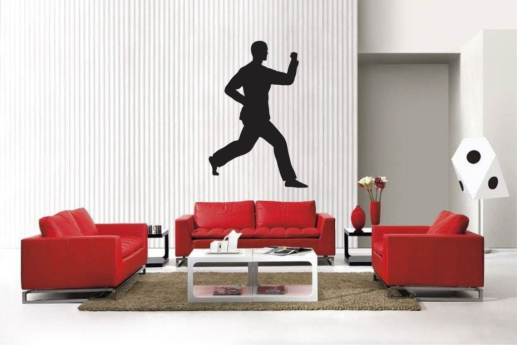 Picniva Matte Black Martial Arts Style 49 Vinyl Wall Decal Sports Decor