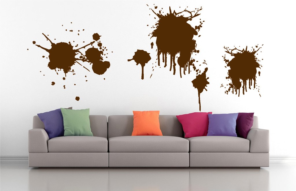 Picniva Dripping Splatters Wall Decals, Brown, 10 in Height, DOTPR07A