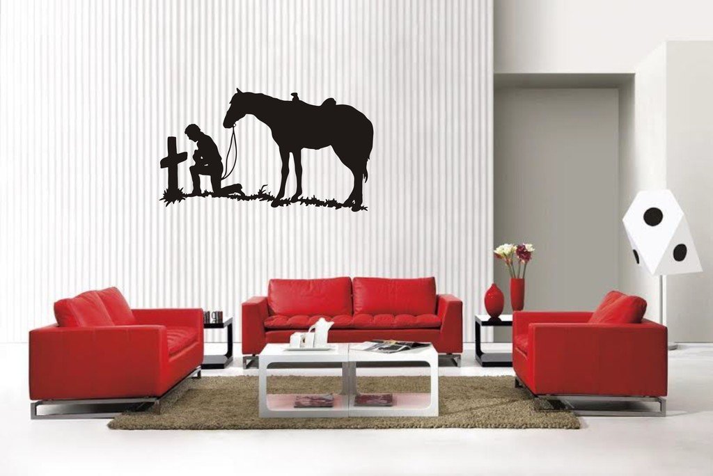 Picniva West Style 11 Vinyl Wall Decal, Matte Black, 22 x 12.72 in