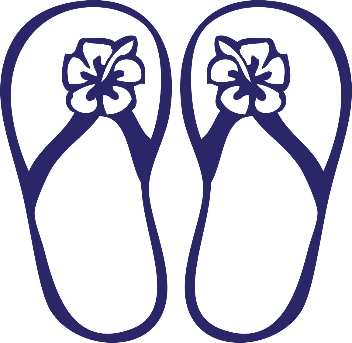 Decaltor Hibiscus Flip Flop Vinyl Decal for Car Window Laptop, 5 in