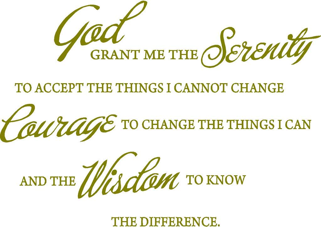 Picniva Serenity Prayer Vinyl Lettering Wall Decal, Gold, 15 x 22 inches
