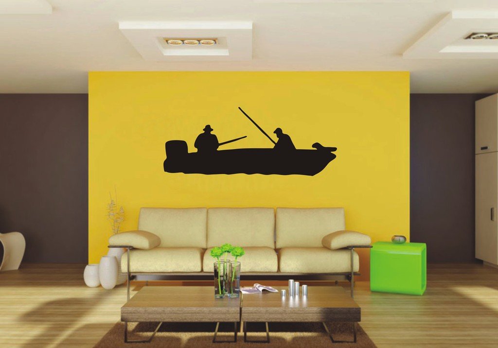 Picniva Fishing Sty7 Vinyl Wall Decal, Approx 22 x 8.75 in, Removable