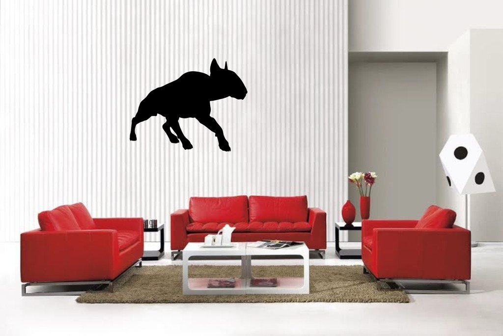 Picniva Matte Black Bull Terrier Style 30 Vinyl Wall Decal Pet Animal Decor
