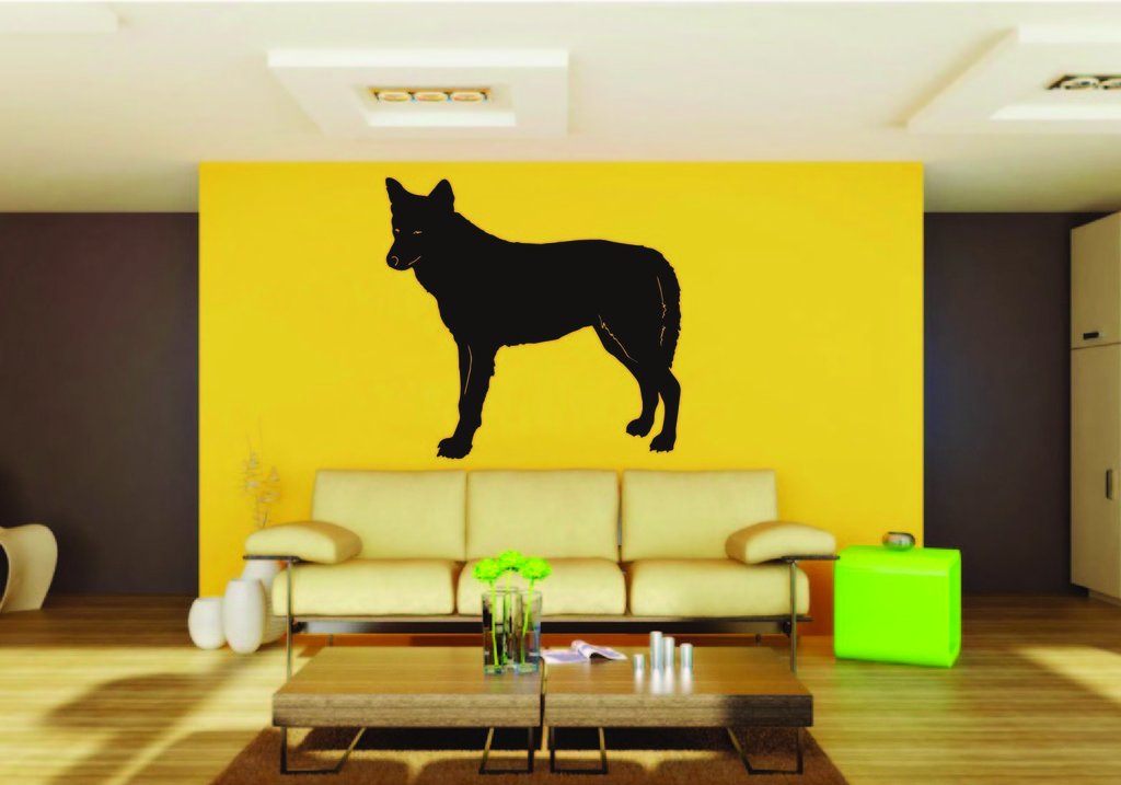 Picniva Coyote Sty2 Vinyl Wall Decal, Approx 22 in Square, Removable
