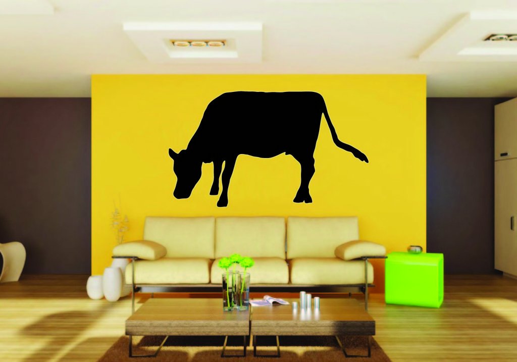 Picniva Cow Sty02 Vinyl Wall Decal, Approx 22 x 13.2 in, Removable
