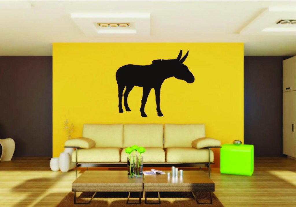 Picniva Donkey Sty15 Vinyl Wall Decal, Approx 22 in Square, Removable