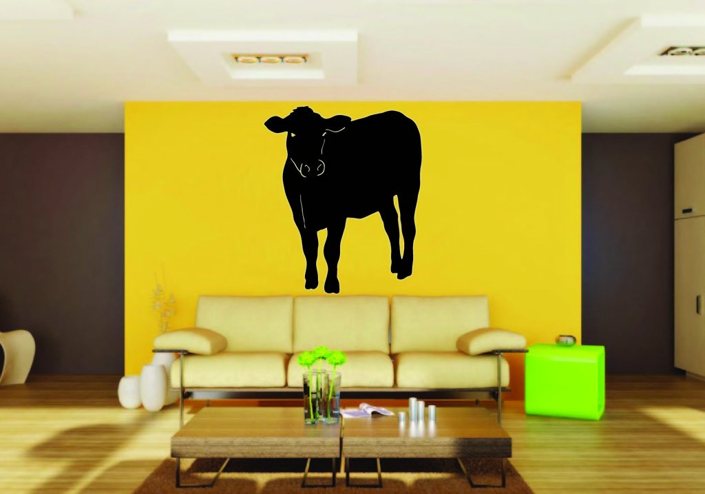 Picniva Cow Sty8 Vinyl Wall Decal, Approx 22 x 26.4 in, Removable