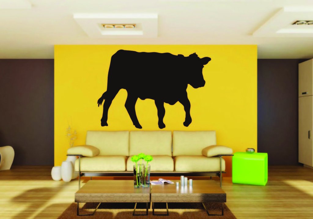 Picniva Cow Sty60 Vinyl Wall Decal, Approx 22 x 15.4 in, Removable