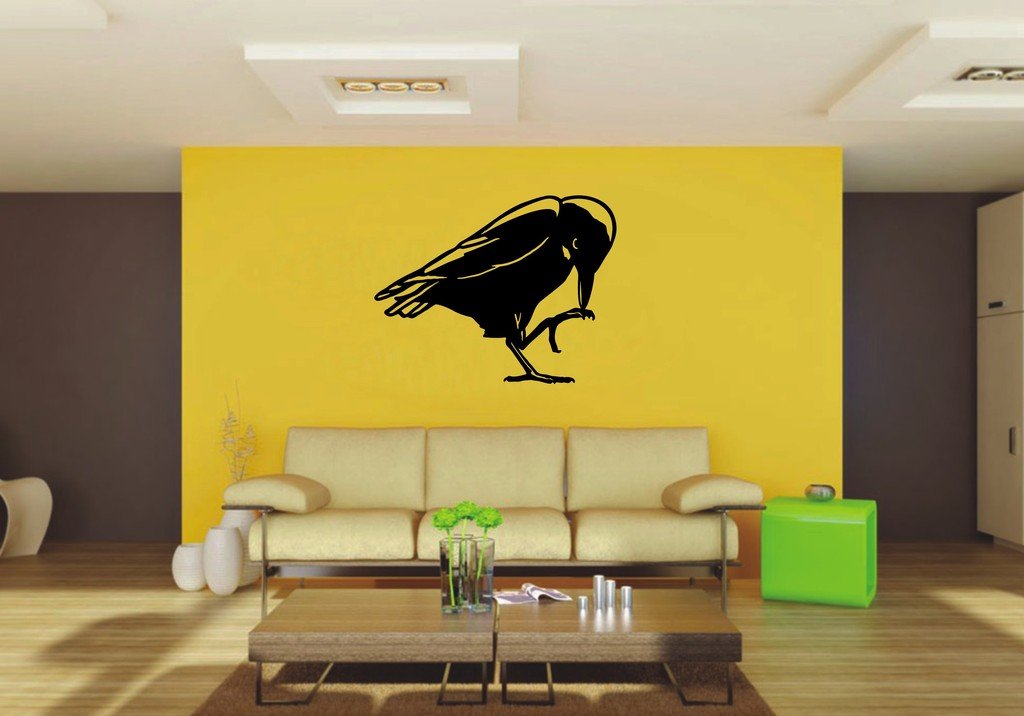 Picniva Raven Sty6 Vinyl Wall Decal, Approx 22 x 17.14 in, Removable