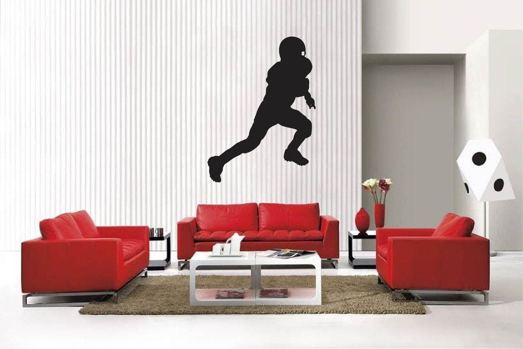 Picniva Matte Black Football Style 15a Vinyl Wall Decal Sports Decor