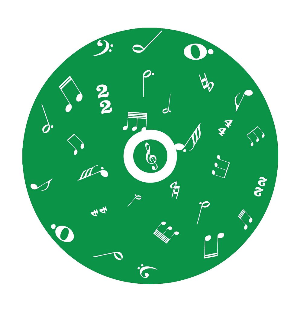 Picniva Filled CD Music Symbols Wall Decal for Musicians