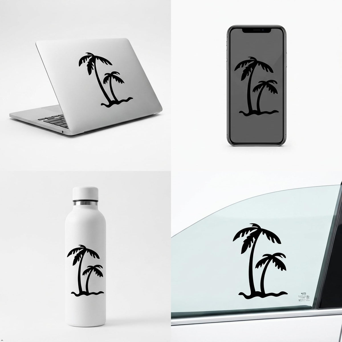 Decaltor Palm Tree 5 in Vinyl Decal for Laptop Bumper Wall